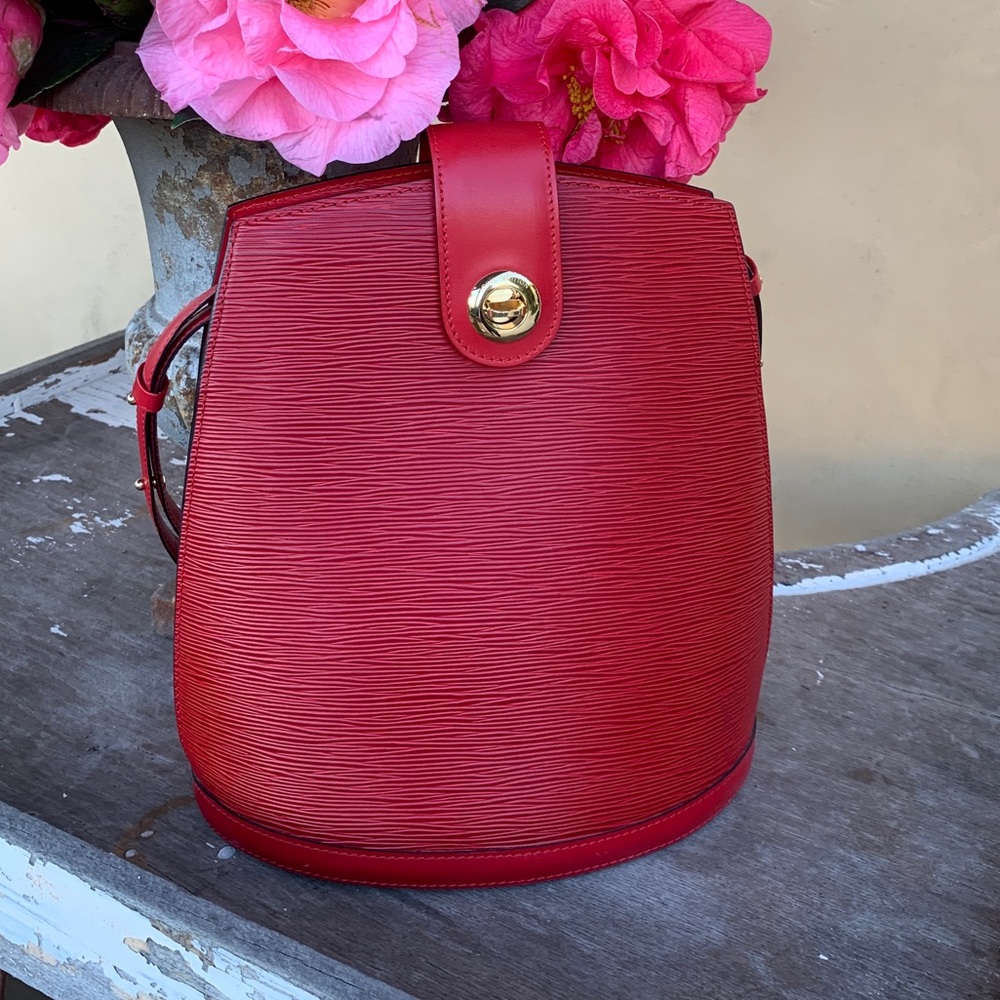 Authentic Vintage Louis Vuitton Red Epi Cluny